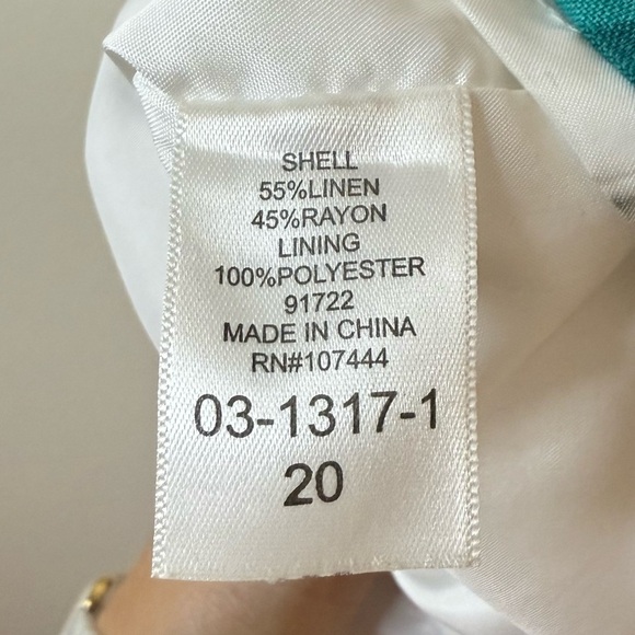 JESSICA LONDON Linen Blend Tropical Beach Red Floral Structured Shift Midi Dress - Picture 8 of 8